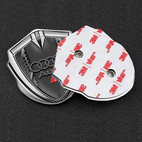 Audi RS Fender Emblem Badge Silver Metallic Effect Panels Edition