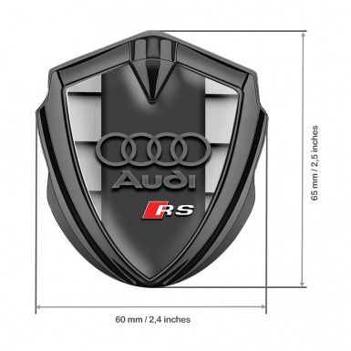 Audi RS Emblem Trunk Badge Graphite Shutter Effect Racing Spirit