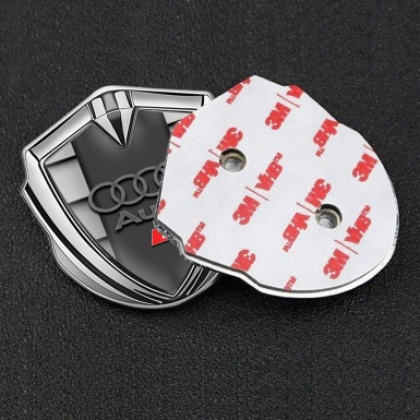 Audi RS Emblem Trunk Badge Silver Shutter Effect Racing Spirit