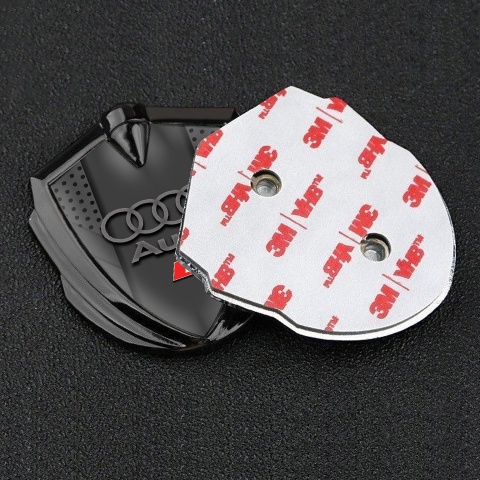 Audi RS Emblem Self Adhesive Graphite Dark Mesh Frame Sport Logo