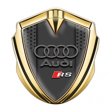 Audi RS Emblem Self Adhesive Gold Dark Mesh Frame Sport Logo