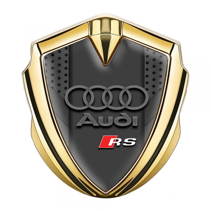 Audi RS Emblem Self Adhesive Gold Dark Mesh Frame Sport Logo