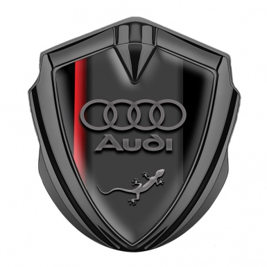 Audi Emblem Badge Self Adhesive Graphite Black Fill Red Line Edition