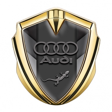 Audi Quattro Emblem Self Adhesive Gold Grey V Elements Edition