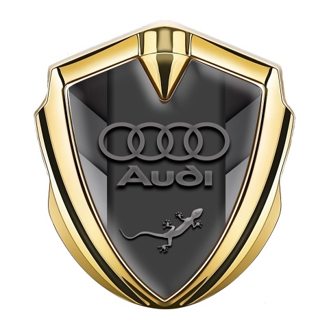 Audi Quattro Emblem Self Adhesive Gold Grey V Elements Edition