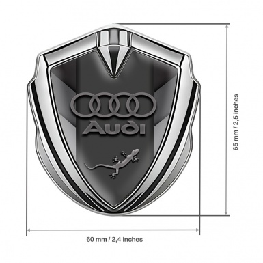 Audi Quattro Emblem Self Adhesive Silver Grey V Elements Edition