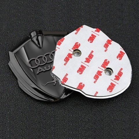 Audi Quattro Trunk Emblem Badge Graphite Grey Fragments Lizard Edition