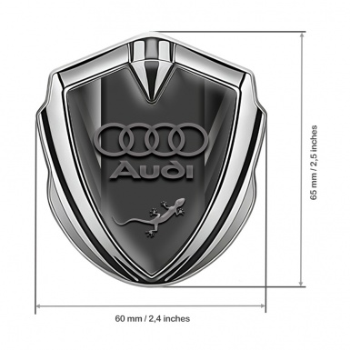 Audi Quattro Trunk Emblem Badge Silver Grey Fragments Lizard Edition