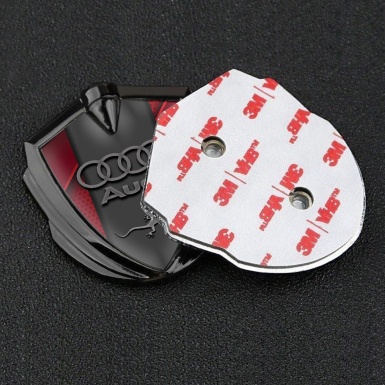 Audi Quattro Emblem Car Badge Graphite Red Fragments Grey Logo