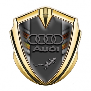 Audi Quattro Bodyside Domed Emblem Gold Color Stripes Edition