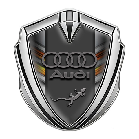Audi Quattro Bodyside Domed Emblem Silver Color Stripes Edition