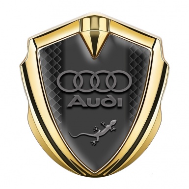 Audi Metal Emblem Self Adhesive Gold Black Squares Classic Logo