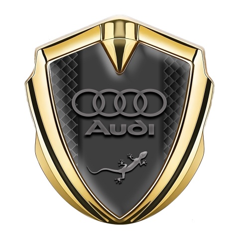 Audi Metal Emblem Self Adhesive Gold Black Squares Classic Logo