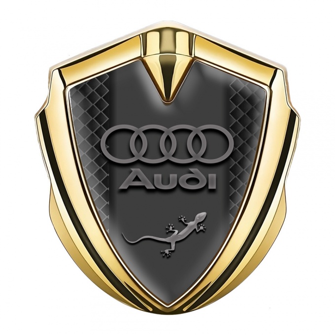 Audi Metal Emblem Self Adhesive Gold Black Squares Classic Logo