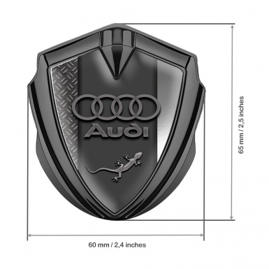 Audi Quattro Emblem Badge Self Adhesive Graphite Dual Panel Edition