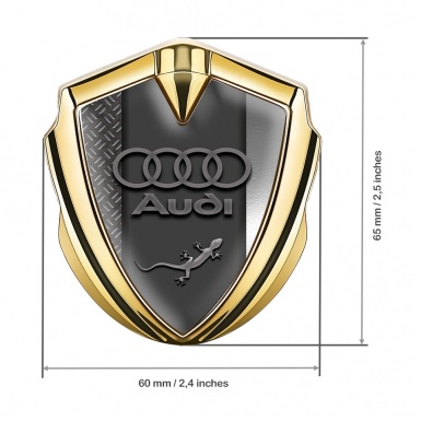 Audi Quattro Emblem Badge Self Adhesive Gold Dual Panel Edition