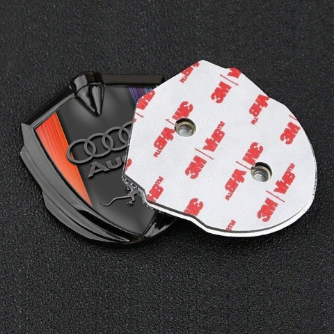 Audi Quattro Emblem Fender Badge Graphite Color Gradient Motif