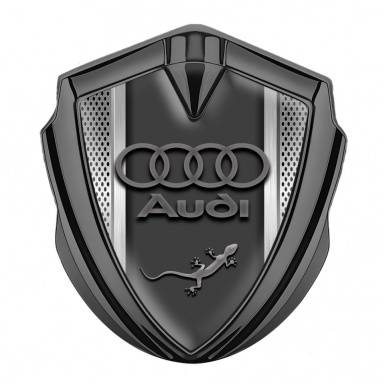 Audi Quattro Emblem Trunk Badge Graphite Metallic Mesh Classic Logo