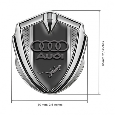 Audi Quattro Emblem Trunk Badge Silver Metallic Mesh Classic Logo