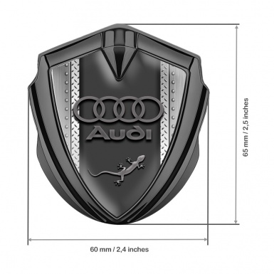 Audi Quattro Emblem Self Adhesive Graphite Metallic Structure Effect