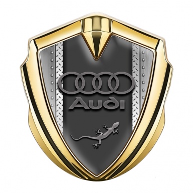 Audi Quattro Emblem Self Adhesive Gold Metallic Structure Effect