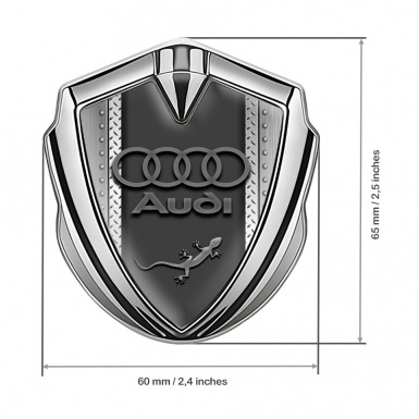 Audi Quattro Emblem Self Adhesive Silver Metallic Structure Effect
