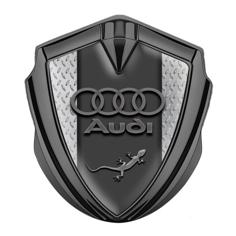Audi Quattro Bodyside Emblem Badge Graphite Treadplate Center Pilon