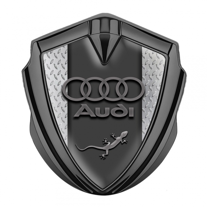 Audi Quattro Bodyside Emblem Badge Graphite Treadplate Center Pilon