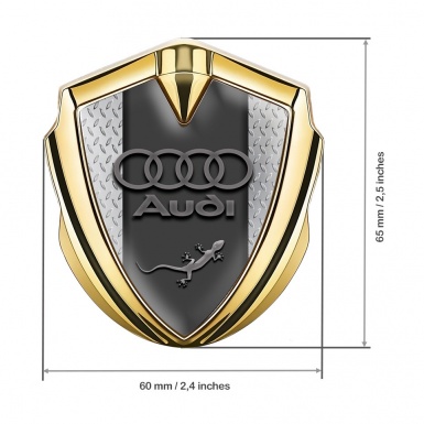 Audi Quattro Bodyside Emblem Badge Gold Treadplate Center Pilon
