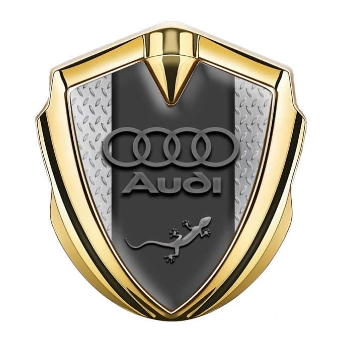 Audi Quattro Bodyside Emblem Badge Gold Treadplate Center Pilon