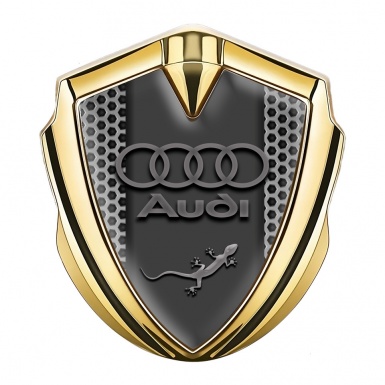 Audi Quattro Trunk Emblem Badge Gold Grey Hex Classic Rings