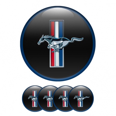 Ford Mustang Silicone Stickers Wheel Center Cap Black Navy Ring