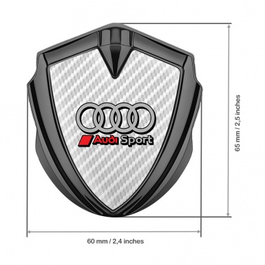 Audi Metal Emblem Self Adhesive Graphite White Carbon Classic Rings