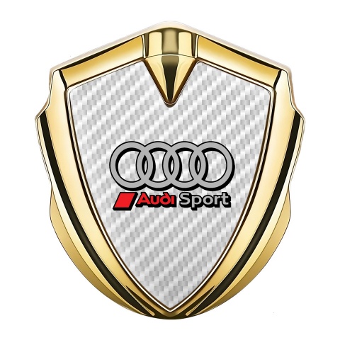 Audi Metal Emblem Self Adhesive Gold White Carbon Classic Rings