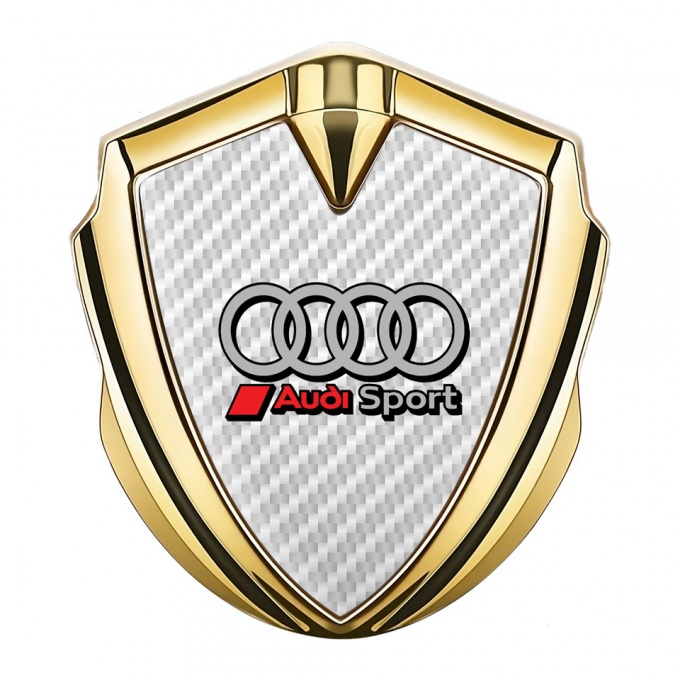 Audi Metal Emblem Self Adhesive Gold White Carbon Classic Rings