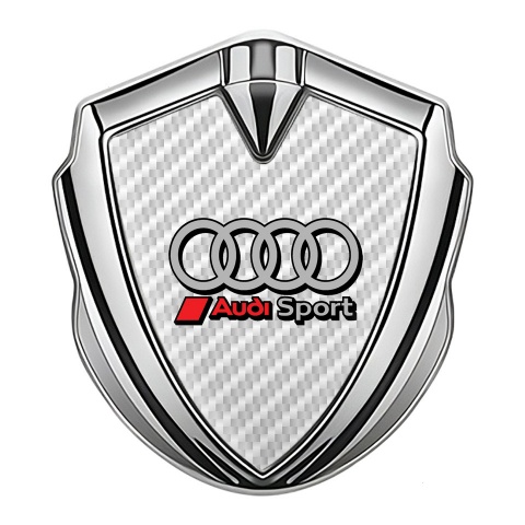 Audi Metal Emblem Self Adhesive Silver White Carbon Classic Rings