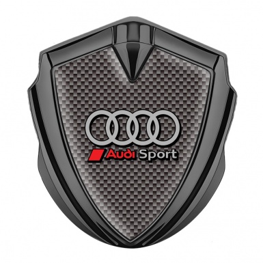Audi Bodyside Badge Self Adhesive Graphite Grey Carbon Ring Logo