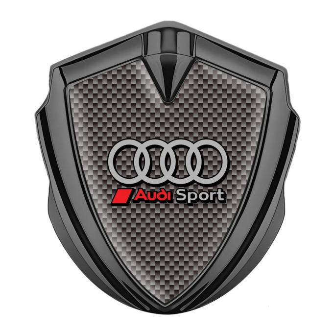 Audi Bodyside Badge Self Adhesive Graphite Grey Carbon Ring Logo