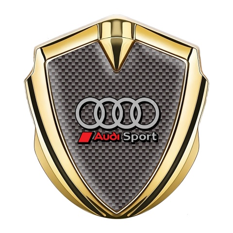 Audi Bodyside Badge Self Adhesive Gold Grey Carbon Ring Logo