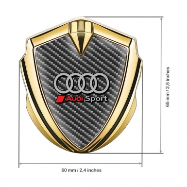 Audi Emblem Badge Self Adhesive Gold Dark Carbon Sport Logo Design