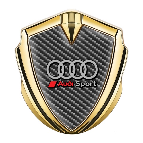 Audi Emblem Badge Self Adhesive Gold Dark Carbon Sport Logo Design
