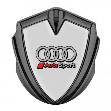 Audi Emblem Fender Badge Graphite Grey Base Sport Rings Edition