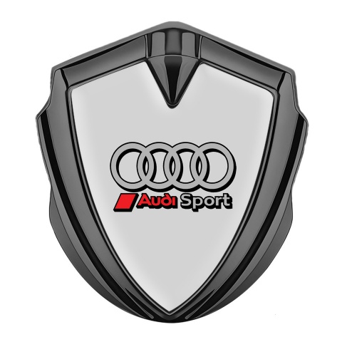Audi Emblem Fender Badge Graphite Grey Base Sport Rings Edition
