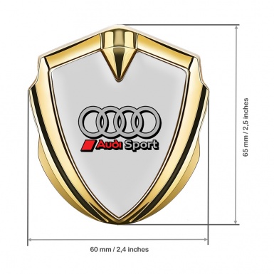 Audi Emblem Fender Badge Gold Grey Base Sport Rings Edition