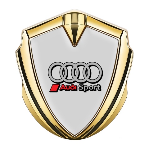 Audi Emblem Fender Badge Gold Grey Base Sport Rings Edition