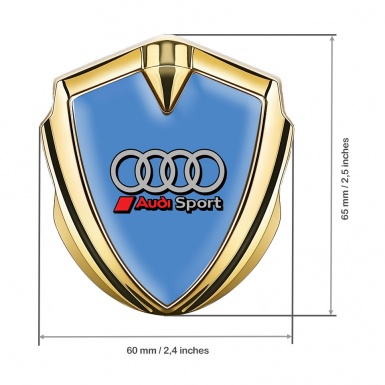 Audi Fender Emblem Badge Gold Glacial Base Sport Logo Design