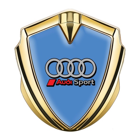 Audi Fender Emblem Badge Gold Glacial Base Sport Logo Design