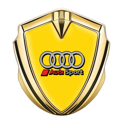 Audi Bodyside Emblem Badge Gold Yellow Fill Clean Rings Edition