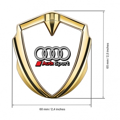 Audi Emblem Car Badge Gold White Background Grey Sport Variant