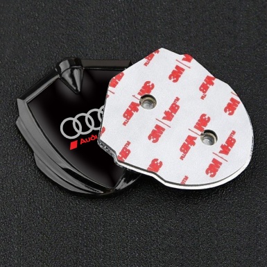 Audi Bodyside Domed Emblem Graphite Black Surface Grey Sport Rings